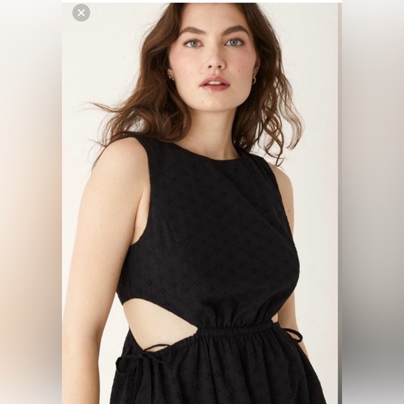 NWT Frank And Oak womens eyelet black dress organic coton size small - Picture 3 of 10